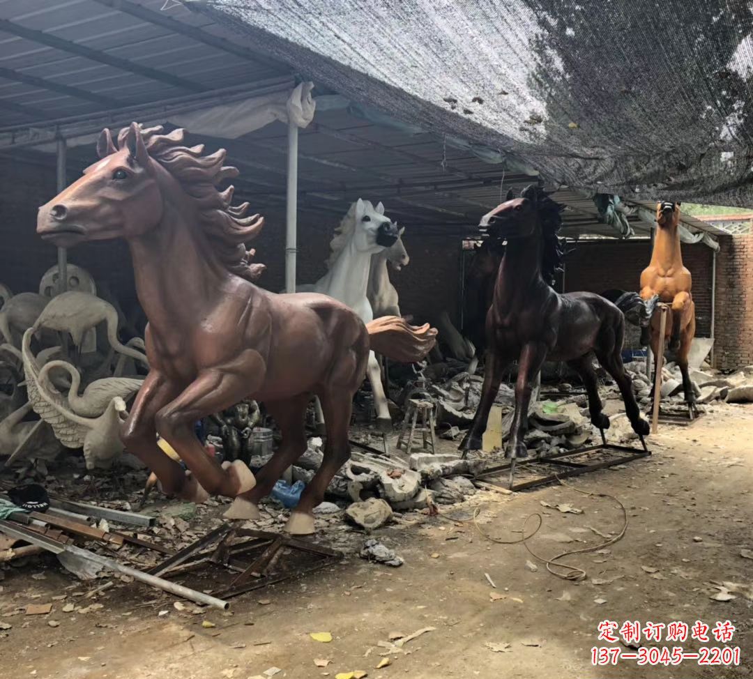 温州公园动物铜马雕塑