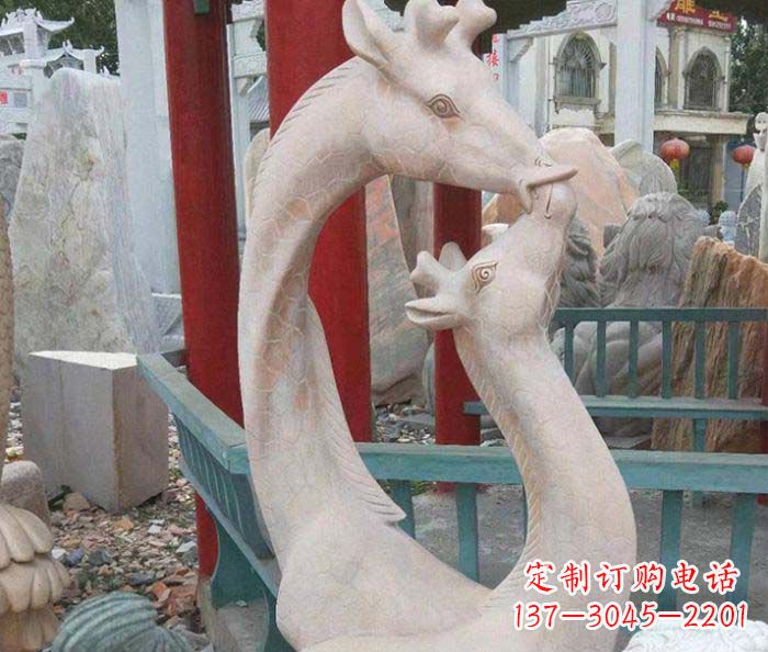 温州中领雕塑-母子鹿动物石雕