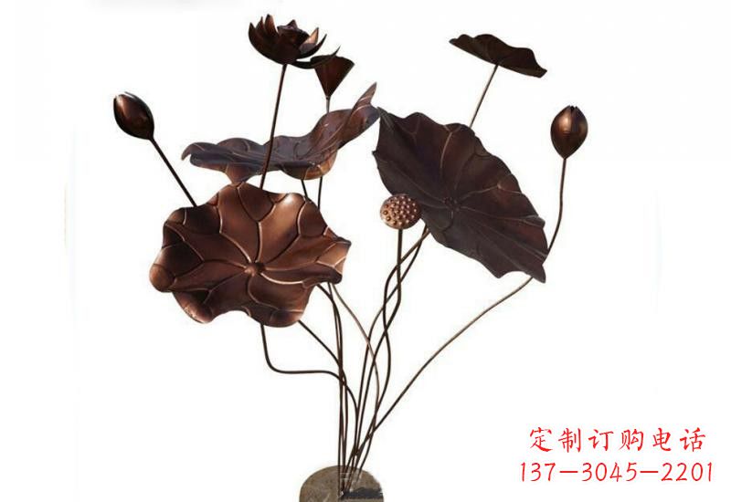 温州传承经典,锻铜荷花雕塑