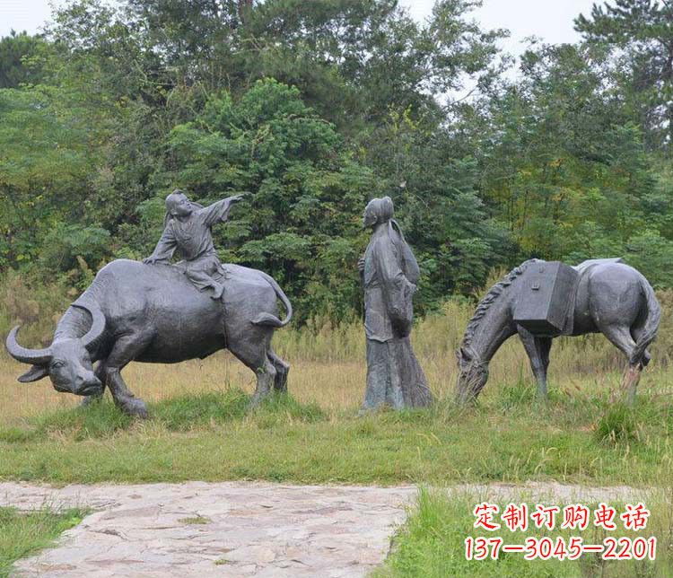 温州公园杜牧人物小品铜雕