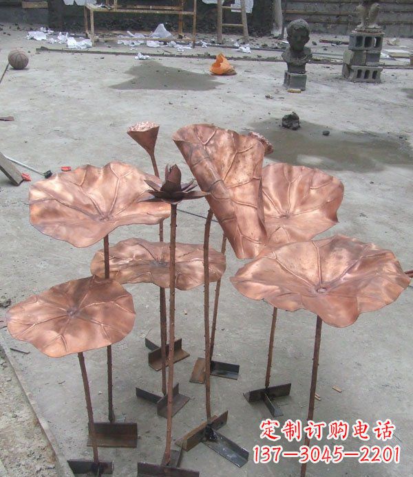 温州中领雕塑荷花锻铜雕塑