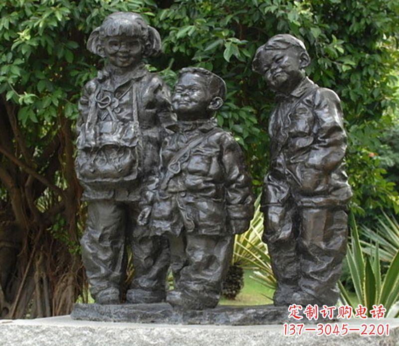 温州公园儿童人物铜雕