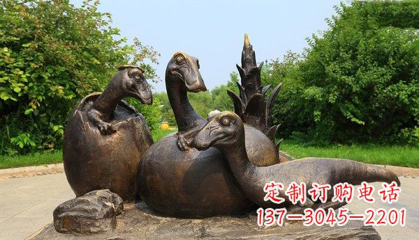 温州公园仿真恐龙铜雕