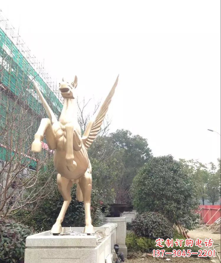 温州公园飞马玻璃钢仿铜雕塑