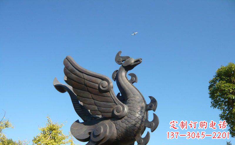 温州公园凤凰景观铜雕