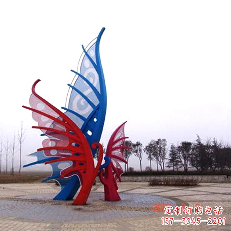 温州精美蝴蝶不锈钢景观雕塑