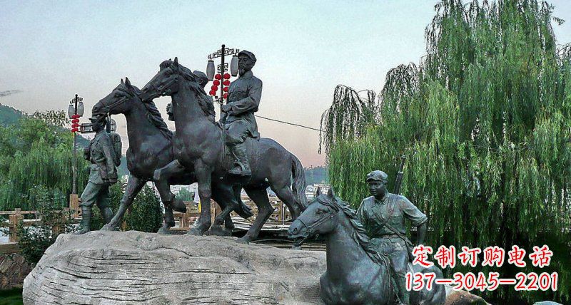 温州公园红军骑马景观铜雕