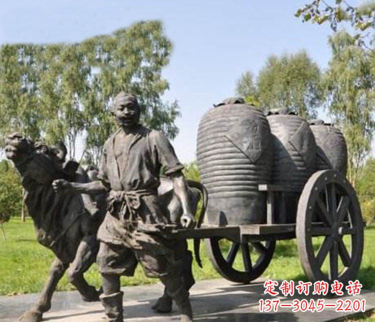 温州唯美牛车铜雕