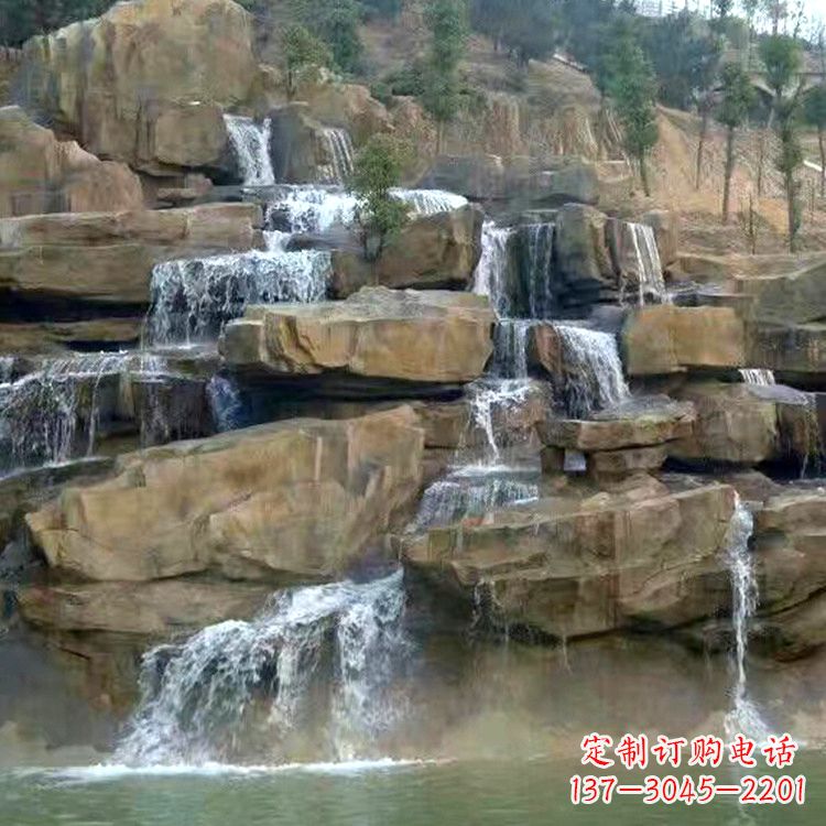 温州中领雕塑公园假山流水景观雕塑