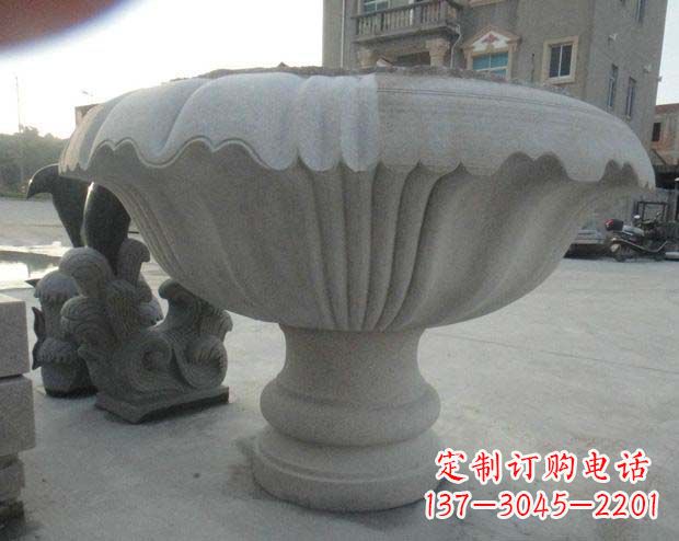 温州高端大理石花盆雕塑