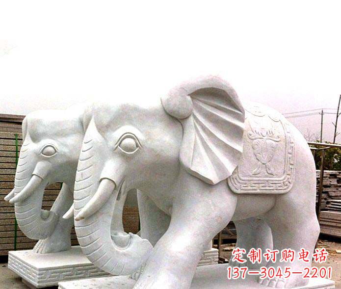 温州精致细腻的大象石雕景观雕塑