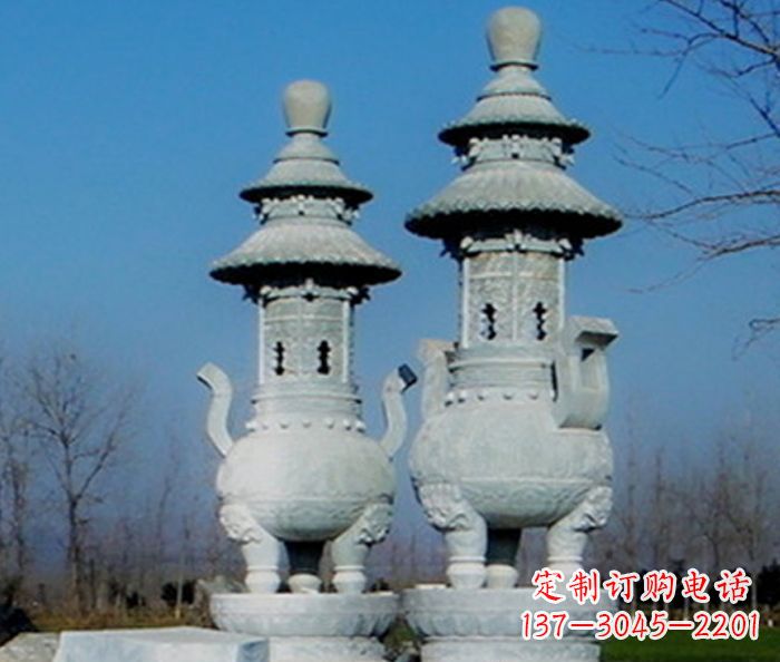 温州公园景观仿古石雕香炉