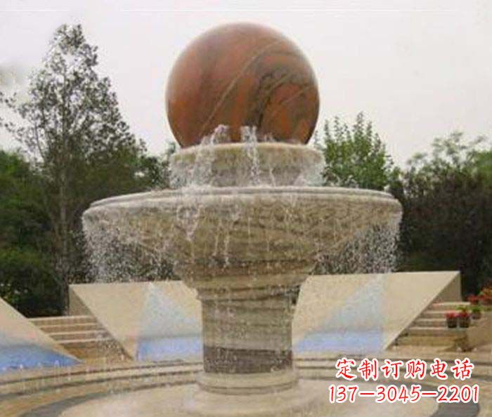 温州公园景观风水球喷泉石雕 (2)