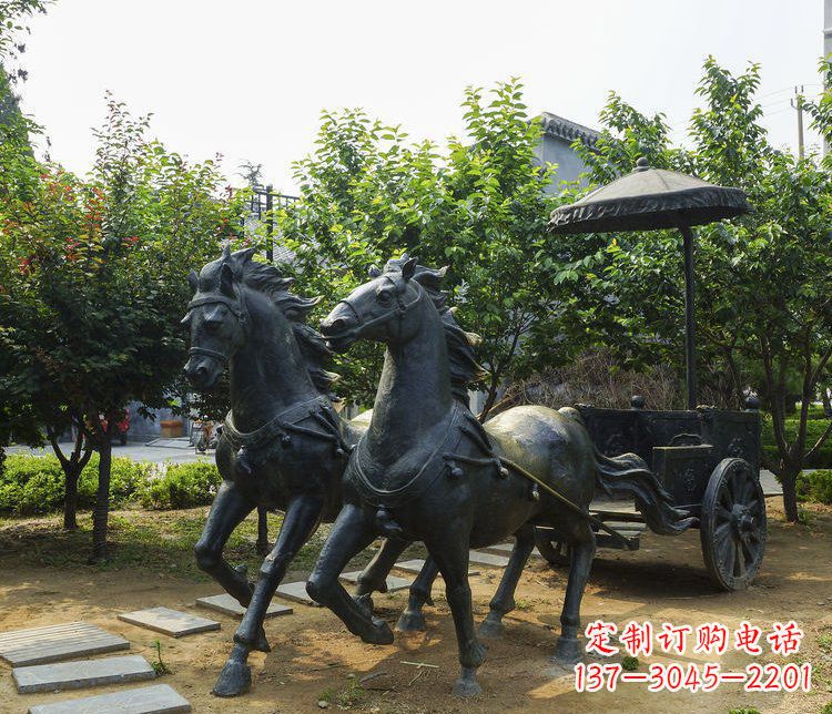温州风格弥漫的古典马车铜雕