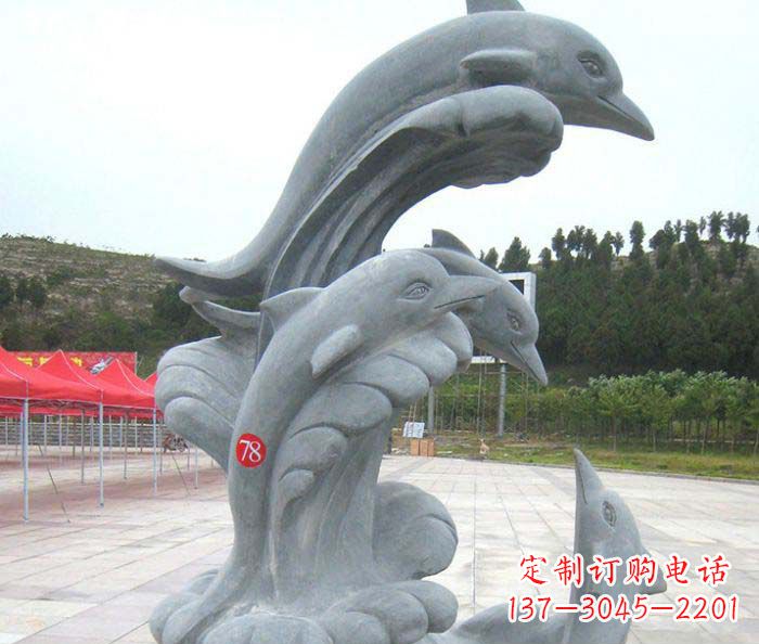 温州精美海豚雕塑 烘托您的公园景观