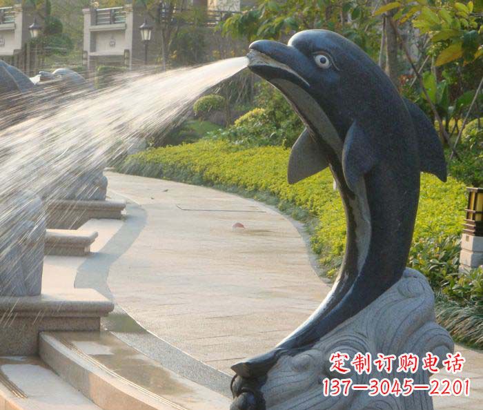 温州公园景观海豚喷泉石雕