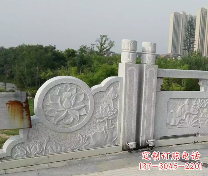 温州公园景观汉白玉石雕栏板 (4)