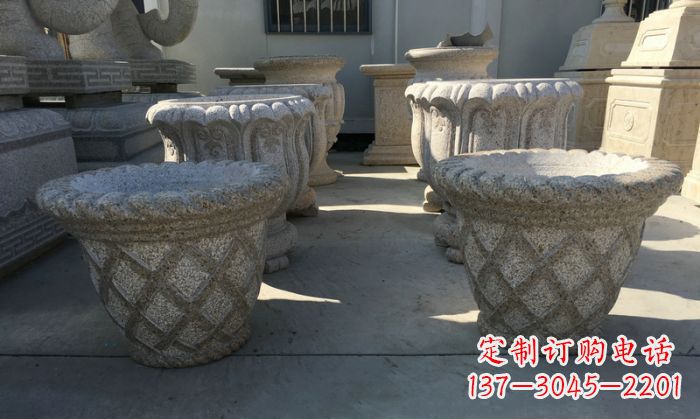 温州花篮式花盆石雕