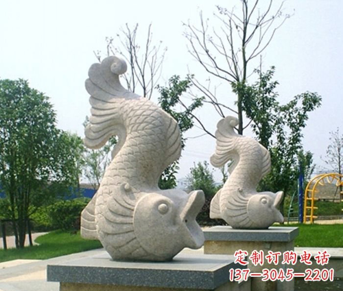 温州自然美妙的鲤鱼石雕