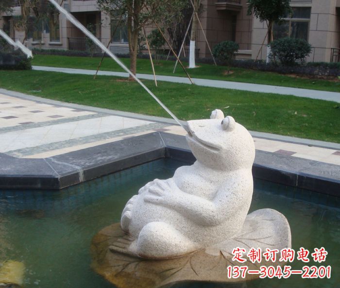 温州公园景观青蛙喷泉石雕