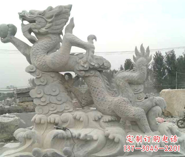 温州公园景观青龙出水石雕