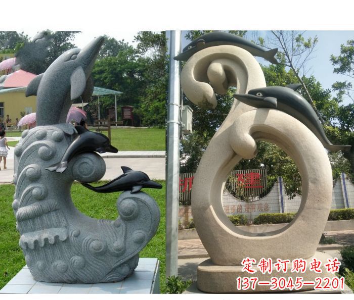 温州海豚雕塑,让你的公园景观更加优美缤纷