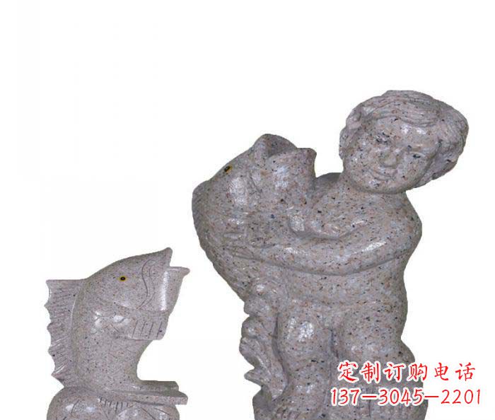 温州飘洒雕塑——公园景观石雕鱼喷泉