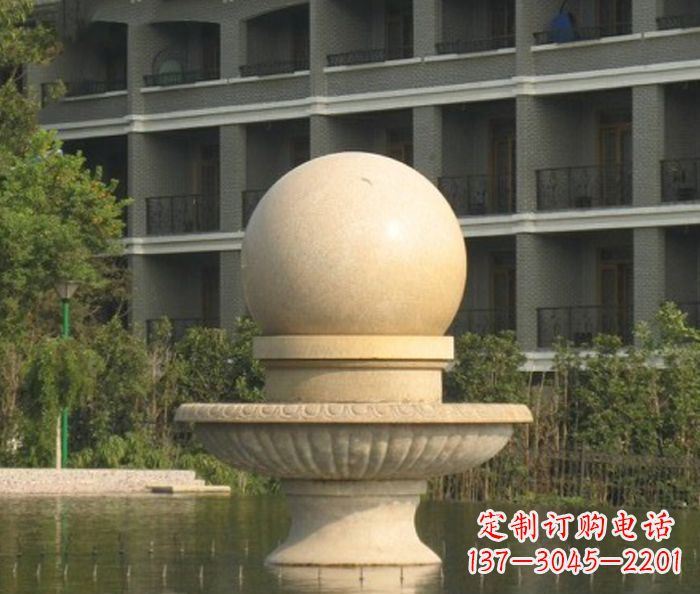 温州公园景观小型风水球喷泉石雕