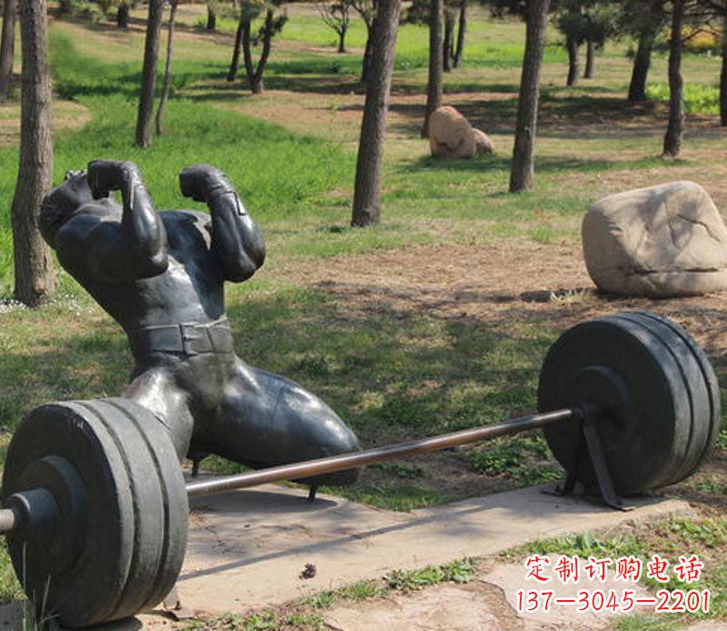 温州公园举重运动员铜雕