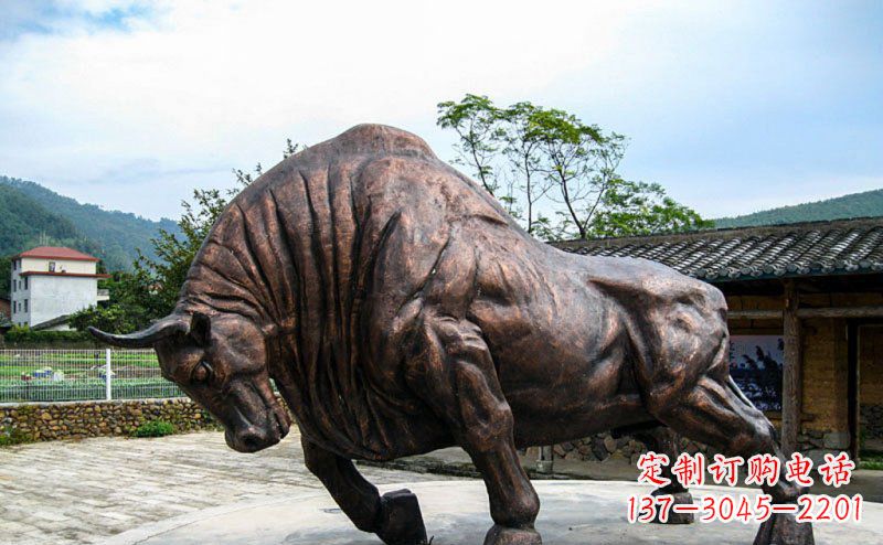 温州公园开荒牛动物铜雕