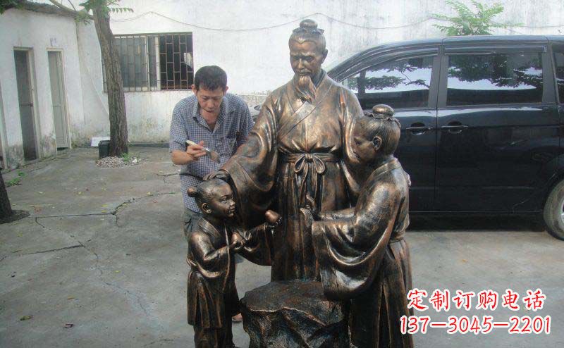 温州精美铜雕—中领雕塑孔融让梨景观雕塑定制