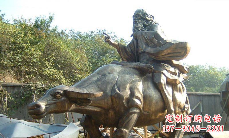温州中领雕塑艺术精美大型老子骑牛景观雕塑