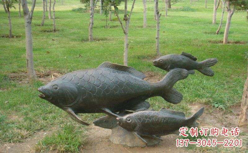 温州中领雕塑手工制作铜鲤鱼雕塑