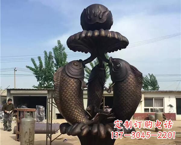 温州中领雕塑出品传统意象·鲤鱼铜雕