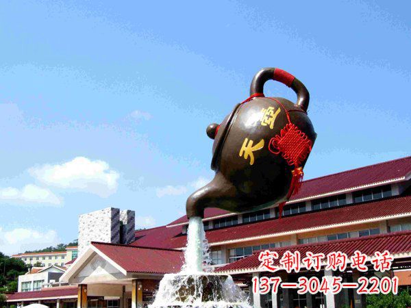 温州传统铜质茶壶雕塑