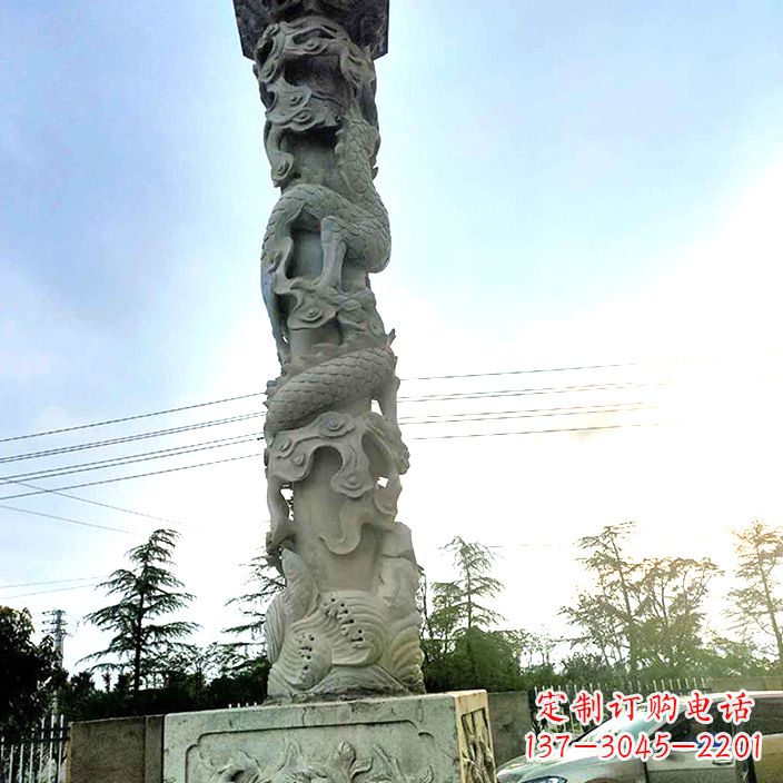 温州精致的公园龙柱石雕