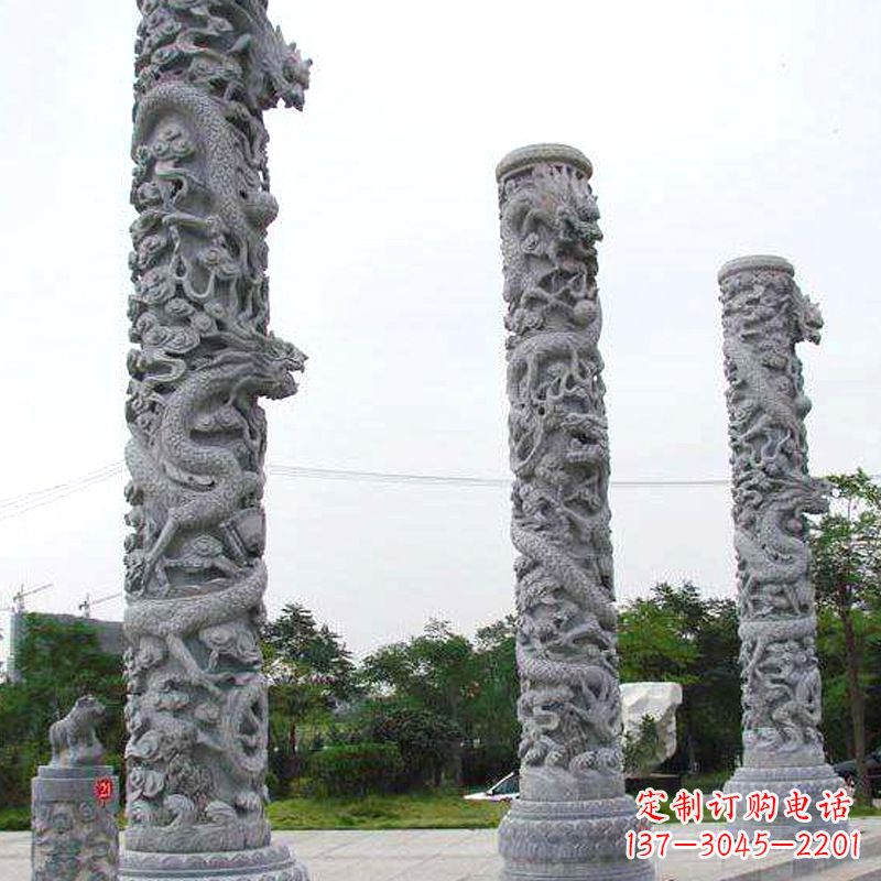 温州公园龙柱雕塑