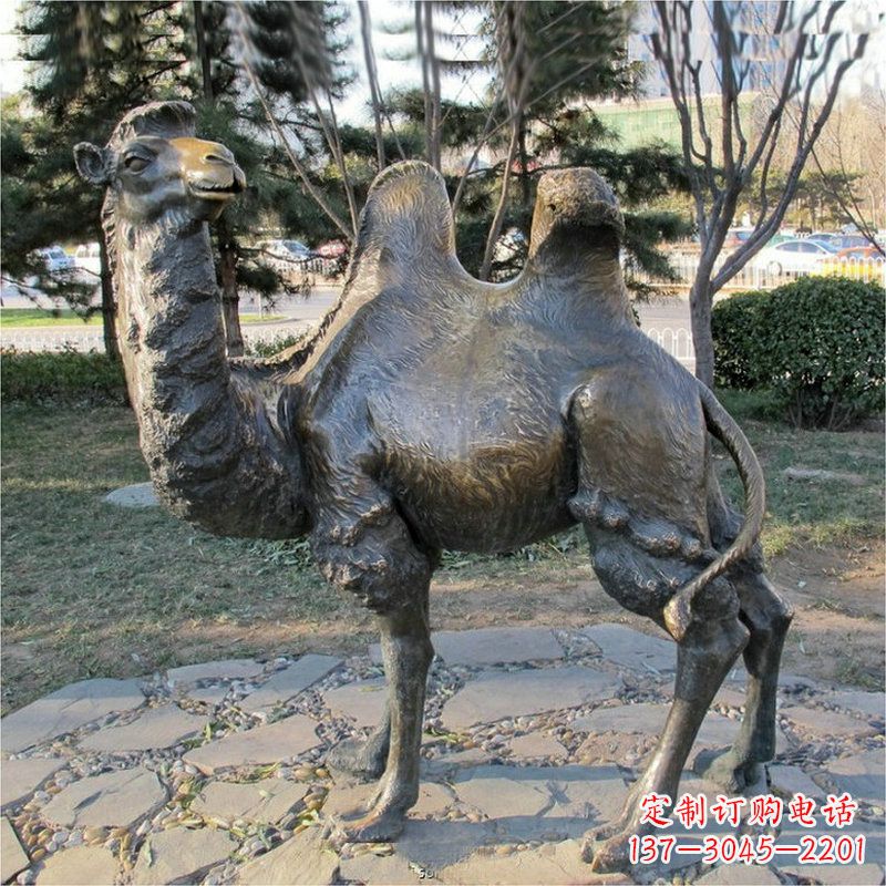 温州公园骆驼动物铜雕摆件