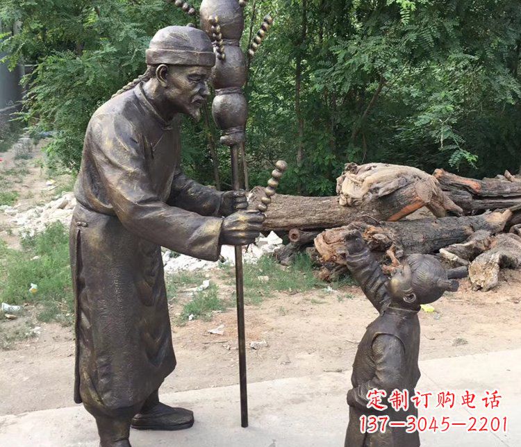 温州温馨传情,情意绵绵——铜质葫芦雕塑