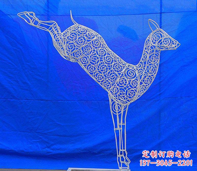 温州中领雕塑梅花鹿不锈钢镂空雕塑