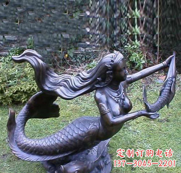 温州美人鱼铜雕，精美传情