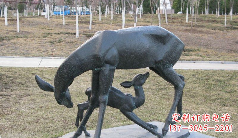 温州高档铜雕动物母子鹿