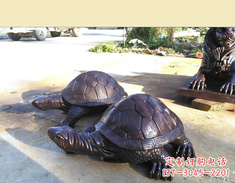 温州公园母子乌龟铜雕