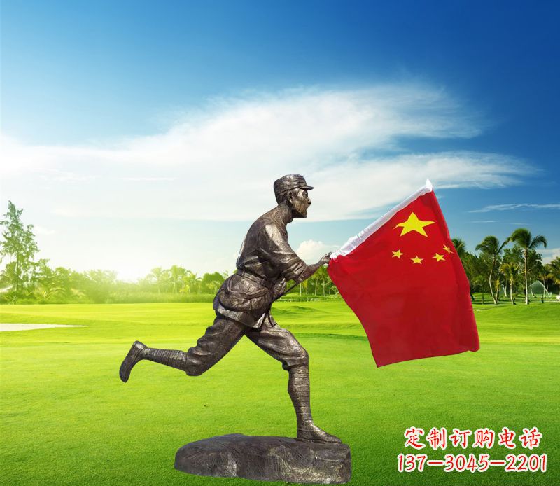 温州精美国旗铜雕