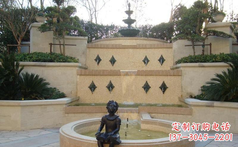 温州公园拿着书坐着的西方小女孩人物铜雕