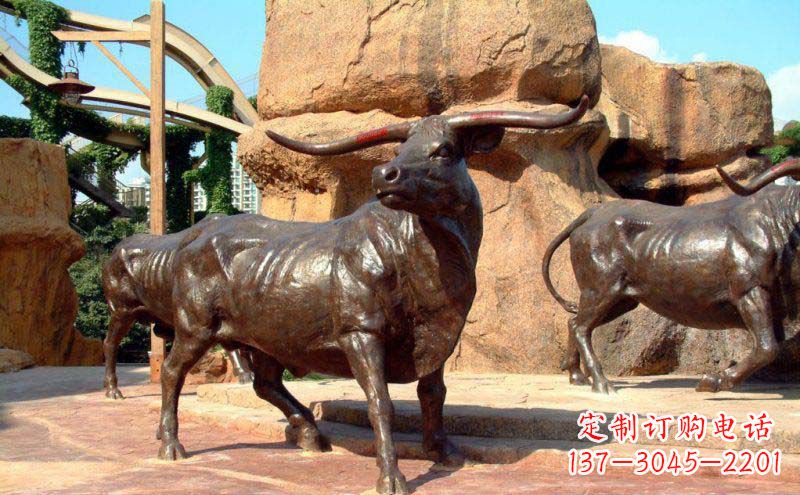 温州公园牛动物铜雕