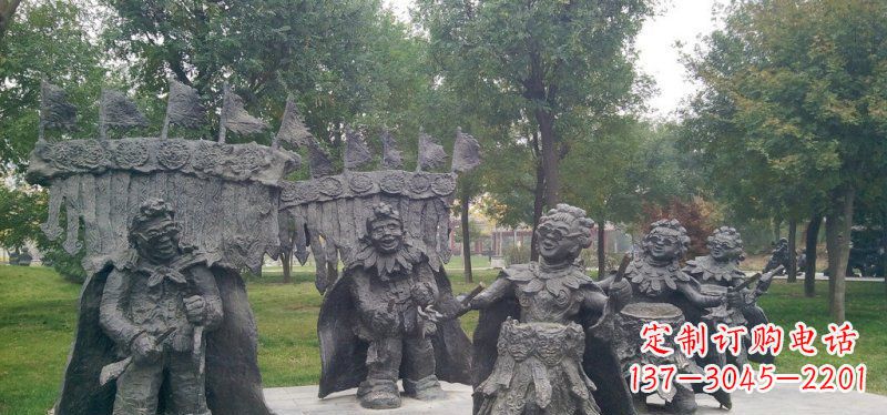 温州领雕塑扭秧歌老人铜雕