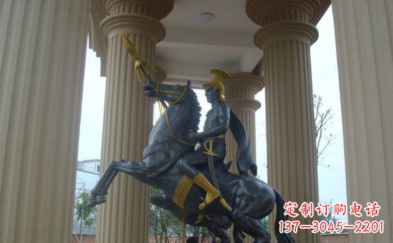 温州公园骑马的罗马士兵人物铜雕