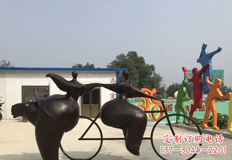 温州青春无悔,精致自行车雕塑