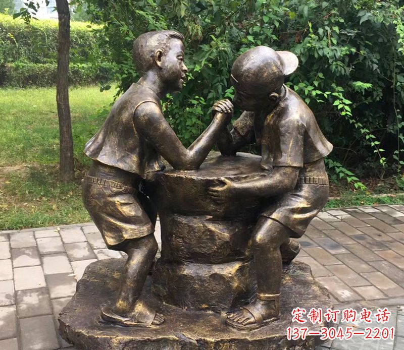 温州童心盎然儿童铜雕